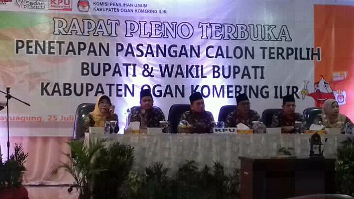 a1-2 KPU OKI Tetapkan Pasangan H Iskandar, SE - HM Dja'far Shodiq sebagai Bupati - Wakil Bupati Terpilih