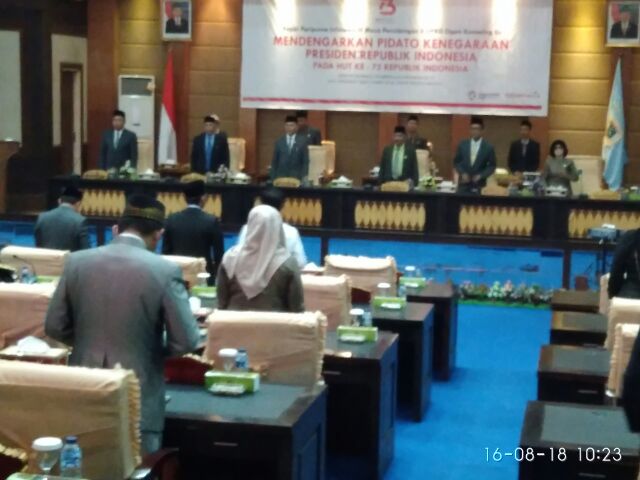 c3 Paripurna Berlangsung Khidmat Dibuka Langsung Ketua DPRD OKI H.M Yusuf Mekki MM