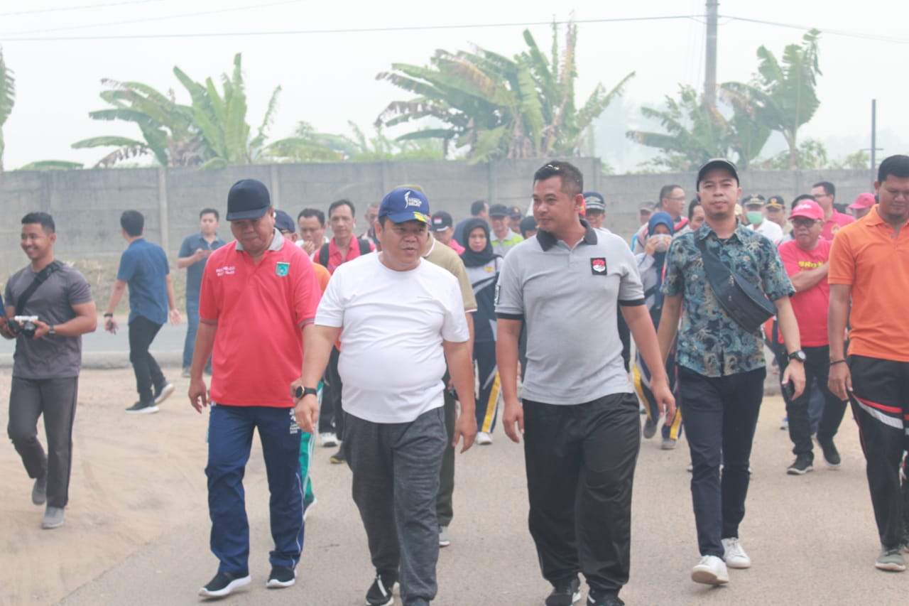 c1-4 Tasyakuran Pemilu 2019 Sukses, Pemkab - Polres OI Gelar Jalan Santai