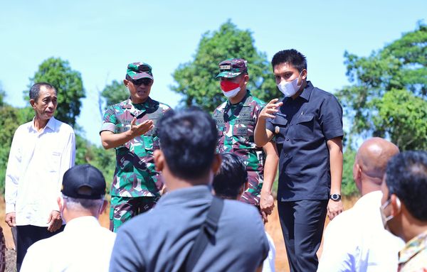 B7 Bupati Ogan Ilir, Panca Wijaya Akbar Dampingi Danrem 044/GAPO, Dandim 04/02 OKI/OI Meninjau Lahan Perkantoran Vertikal