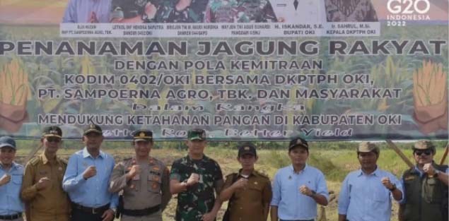 J5 Antisipasi Krisis Pangan, 600 Ha Lahan di OKI jadi Ladang Jagung Produktif