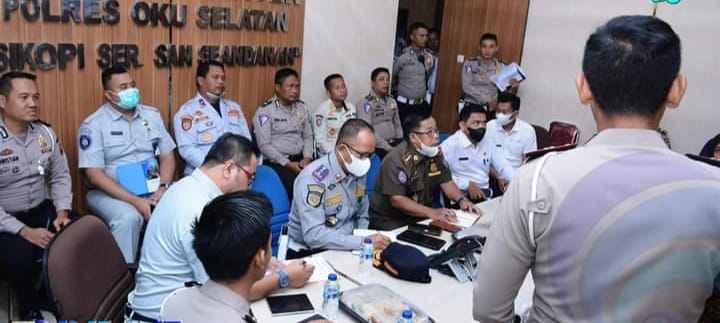 c1 Sat Lantas Polres OKU Selatan Gelar Rapat Koordinasi Lomba Pembentukan Kampung Tertib Lalu Lintas Tahun 2022