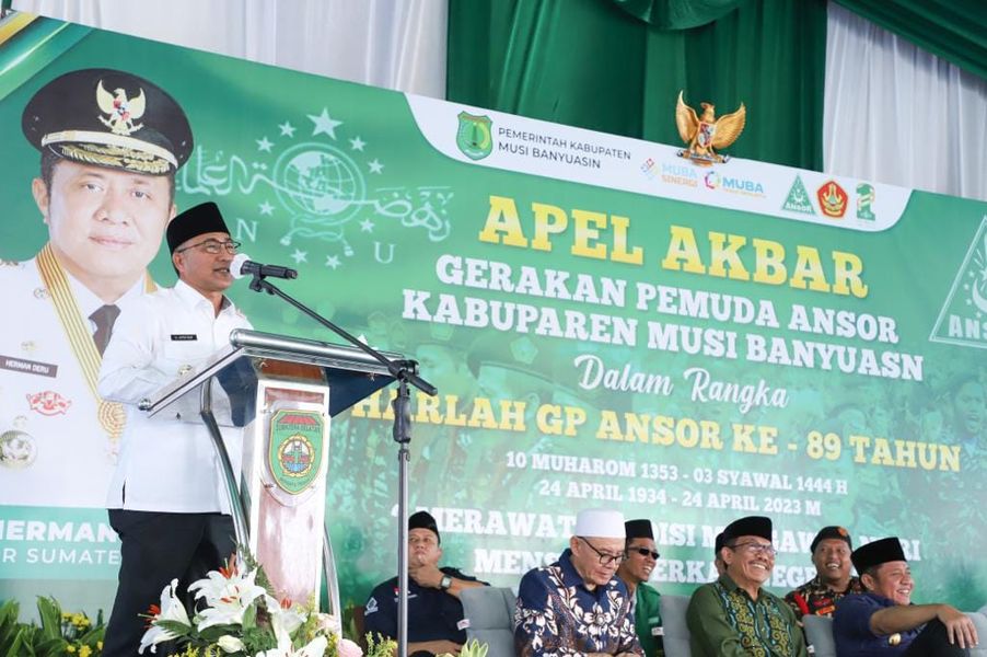 a5-1 Seribu Banser di Muba Dapat Wejangan dari Gubernur HD dan Pj Bupati Apriyadi