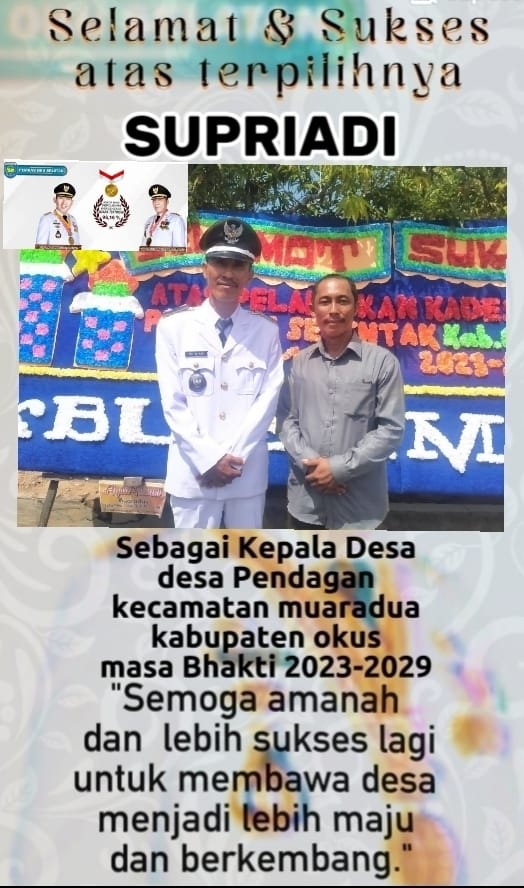 a2-8 Supriadi Kades Pendagan yang Baru, Mendapat Ucapan Selamat dari Sukamto