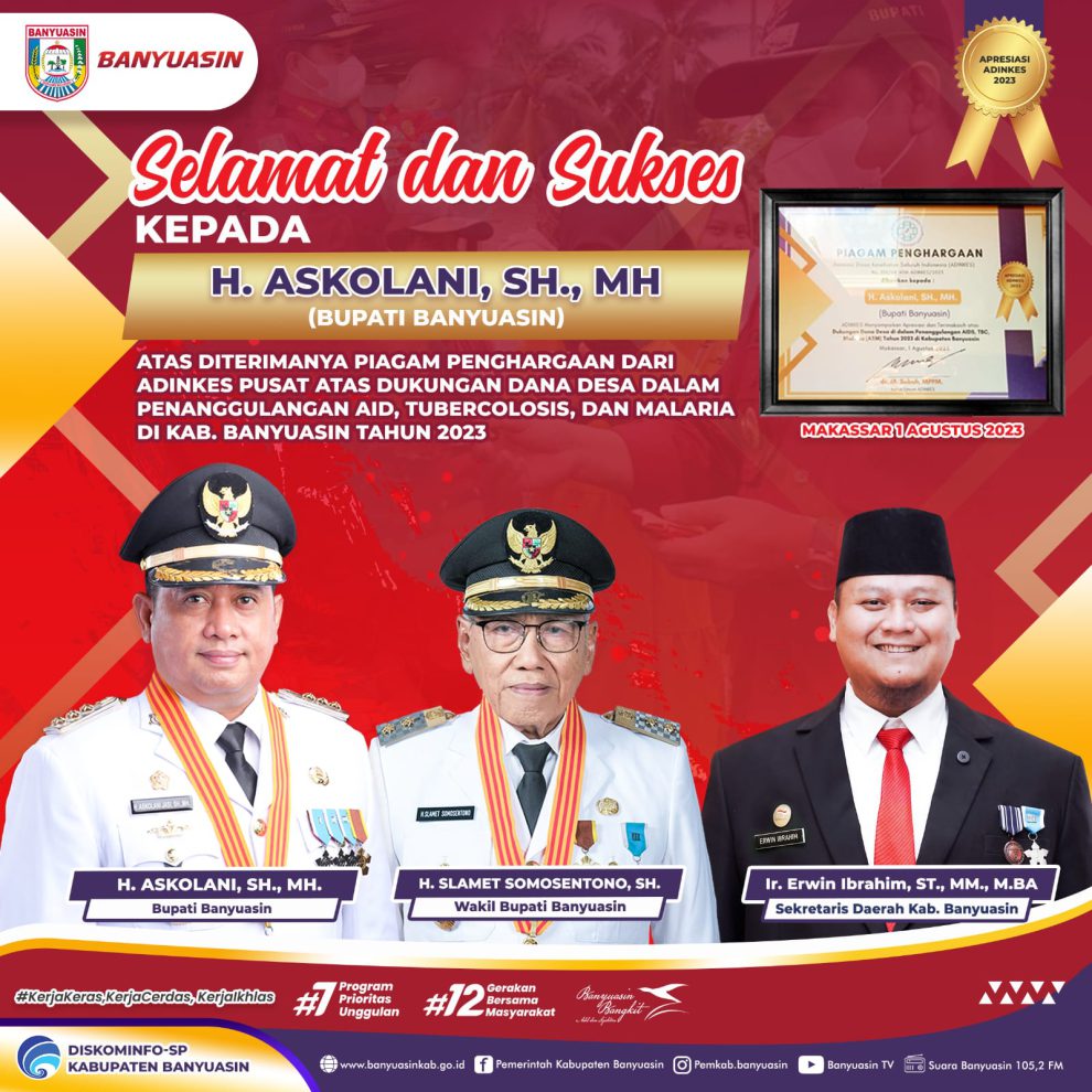 A3 Akhiri Masa Jabatan, Bupati Banyuasin Koleksi Prestasi