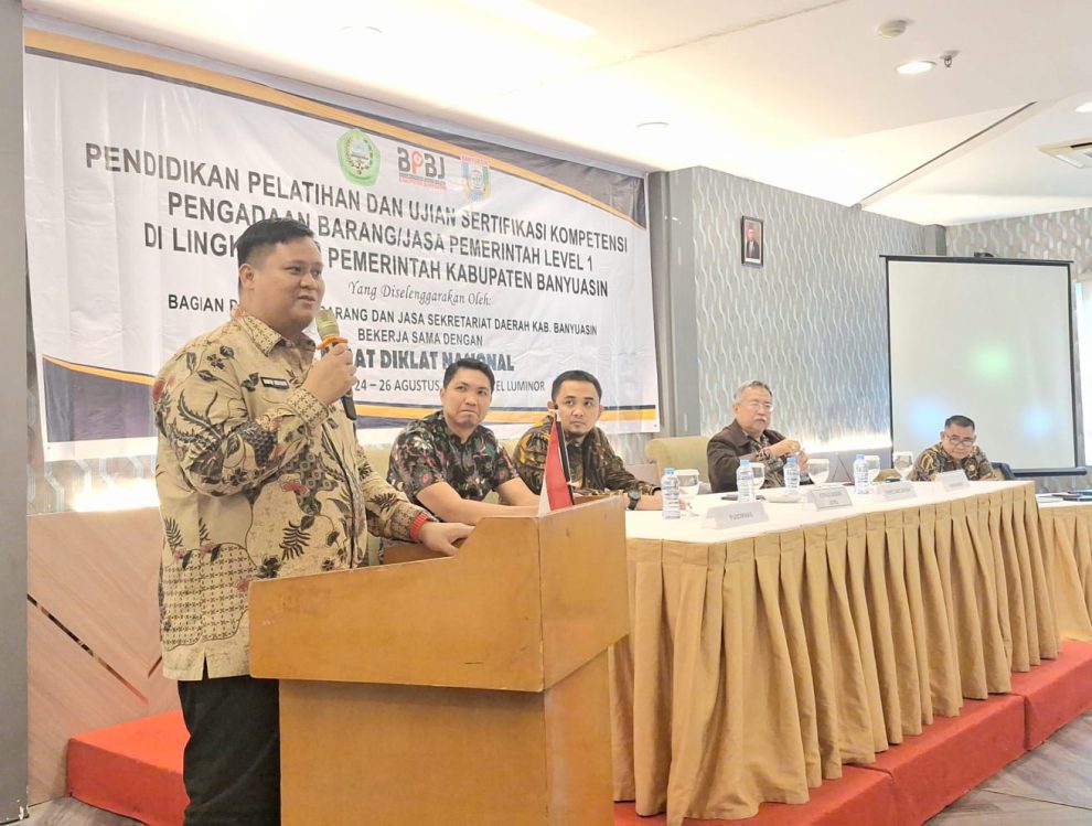 A4-2 Sekda Banyuasin Buka Diklat dan Ujian Sertifikasi Pengadaan Barang dan Jasa Level 1