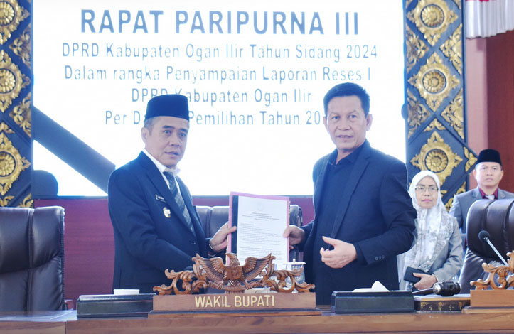 a4-6 DPRD Ogan Ilir Gelar Paripurna III Tahun Sidang 2024, Sampaikan Laporan Reses I Per Dapil