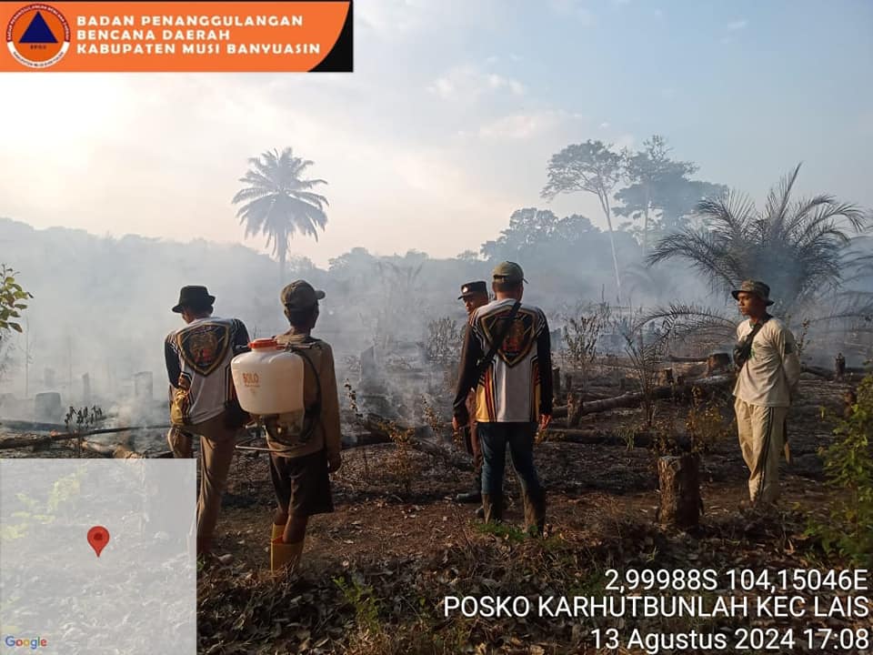 B4 BPBD Muba Berhasil Padamkan Kebakaran Kebun di Desa Tanjung Agung Timur